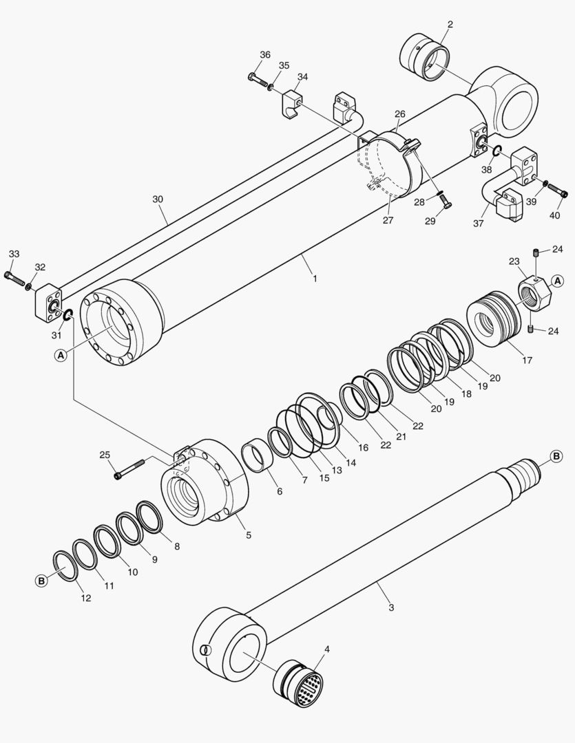 4290 BUCKET CYLINDER - ARM 2.9m [17130~18443]