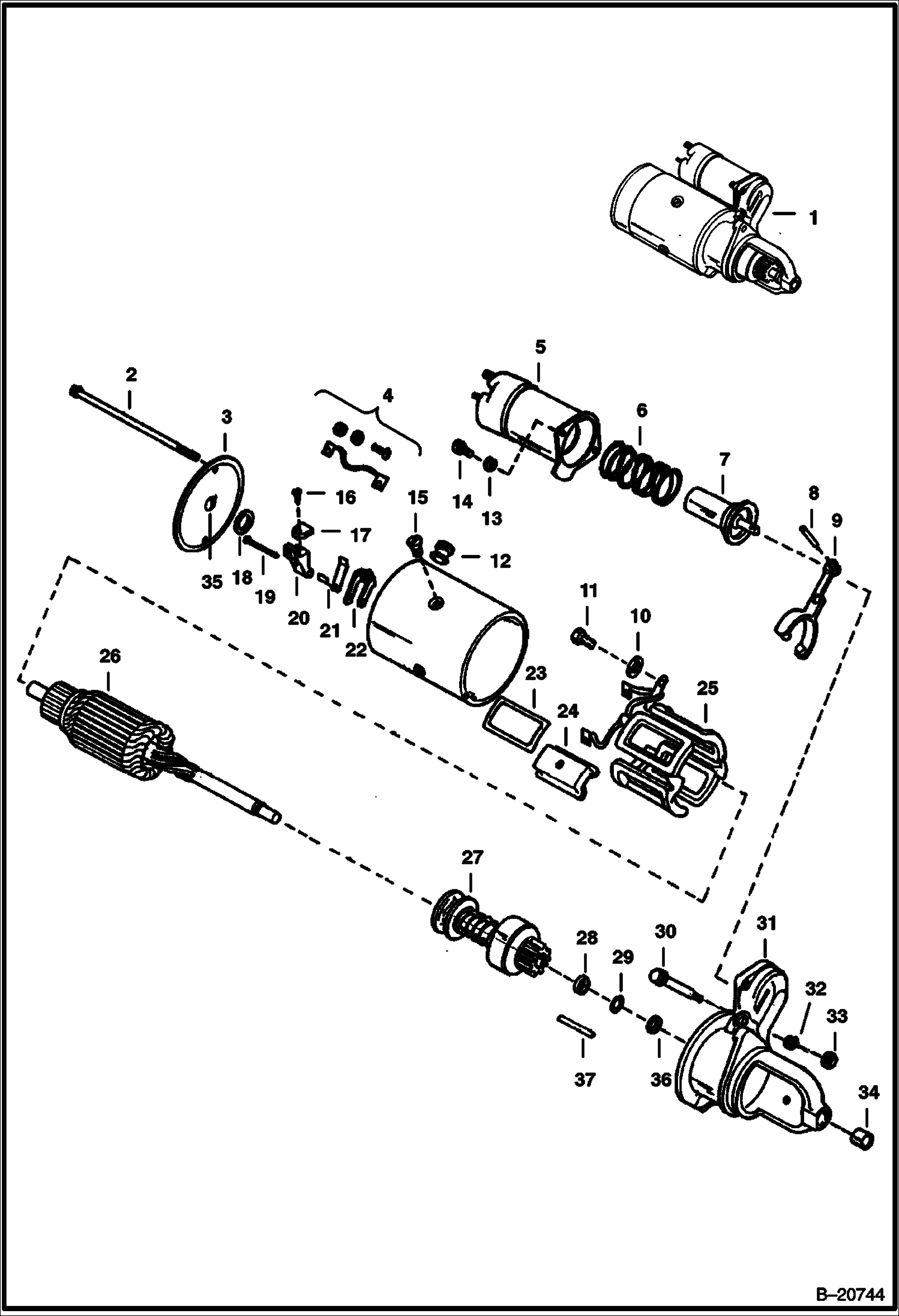 СТАРТЕР (СЕРИЙНЫЙ НОМЕР 5005 14001 И ВЫШЕ)