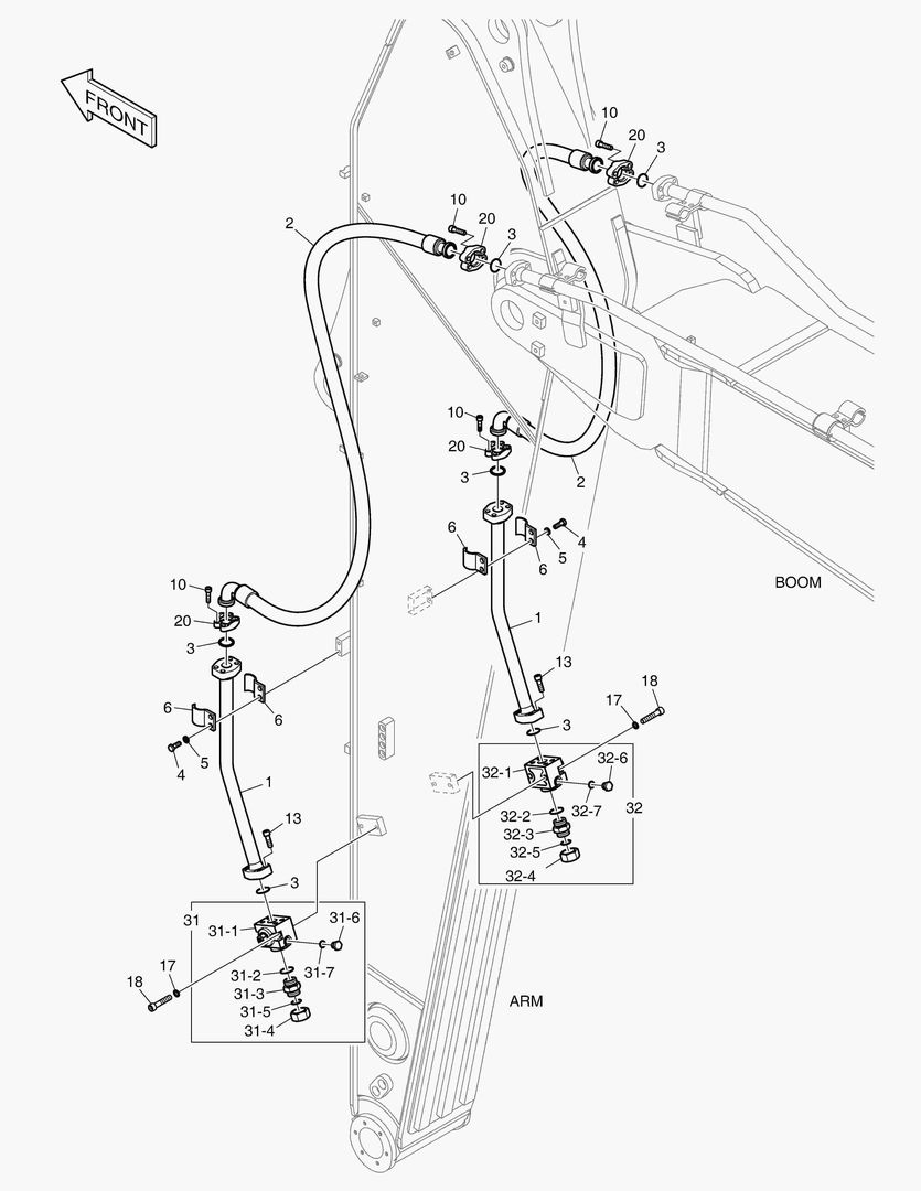 6860 ARM PIPING - ONE & TWO WAY(ARM 3.95m)