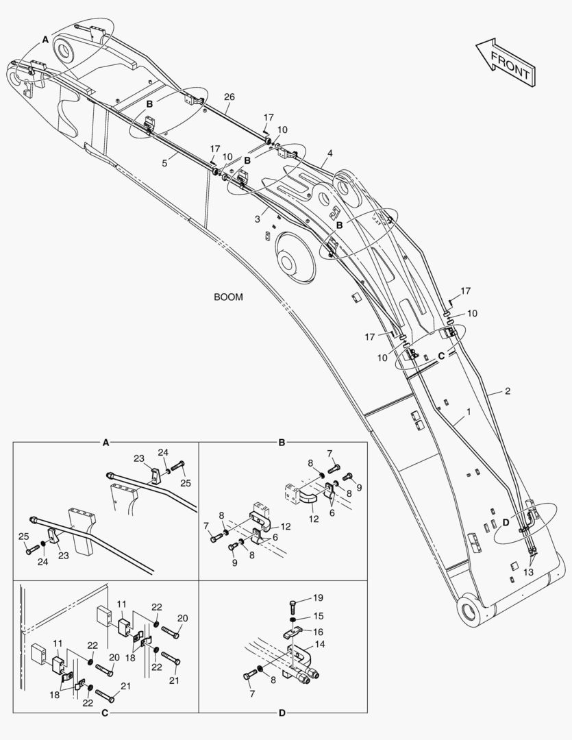 ГИДРОСИСТЕМА СТРЕЛЫ - ВРАЩАЮЩИЙСЯ(СТРЕЛА 6.65 м)