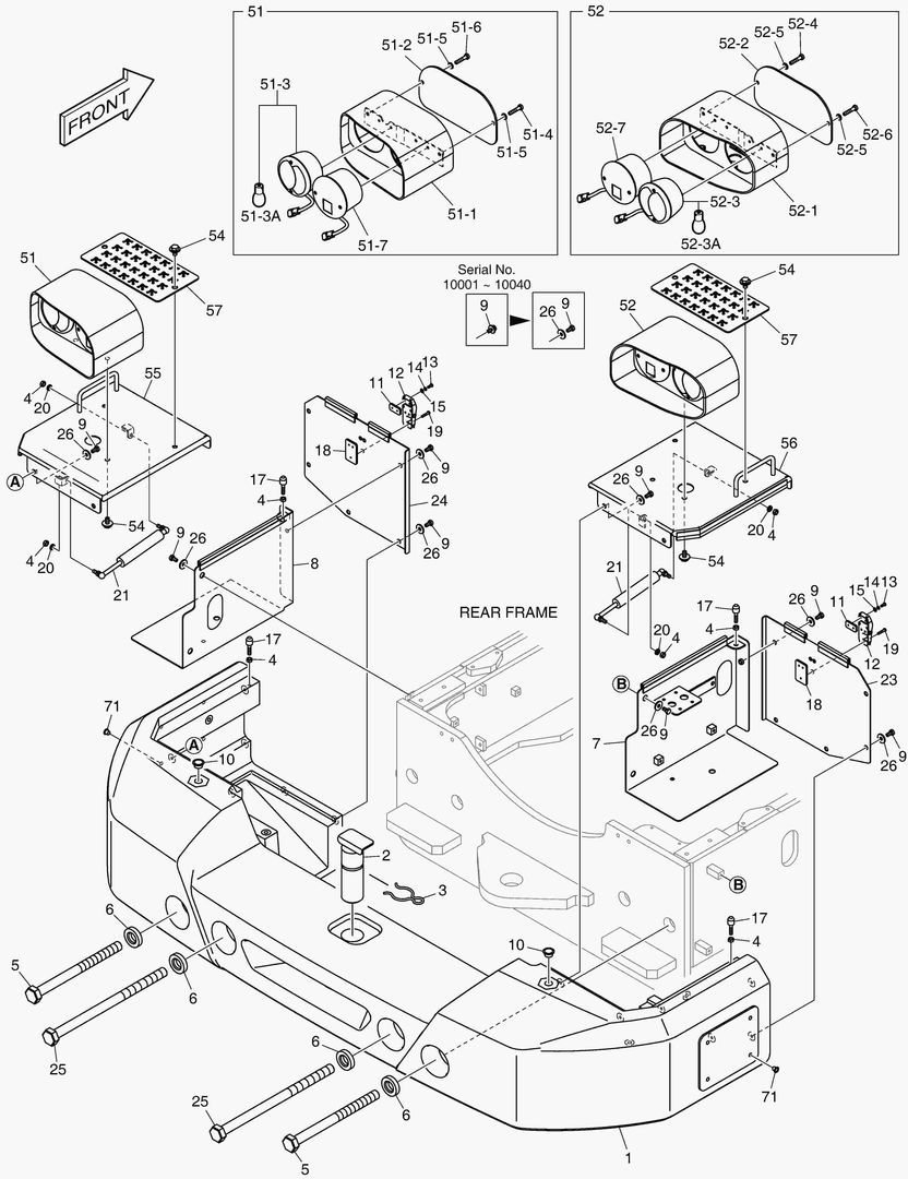 1530 COUNTER WEIGHT - REAR COMBINATION LAMP