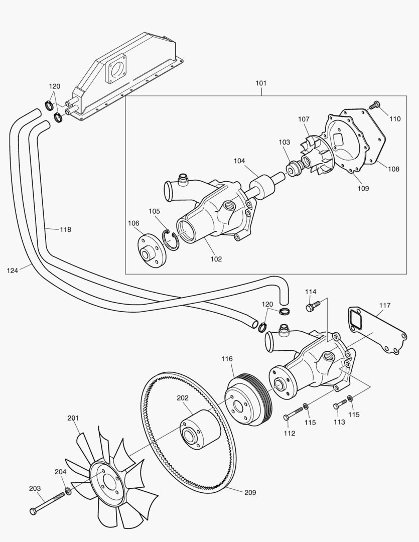 012 WATER PUMP & COOLING FAN