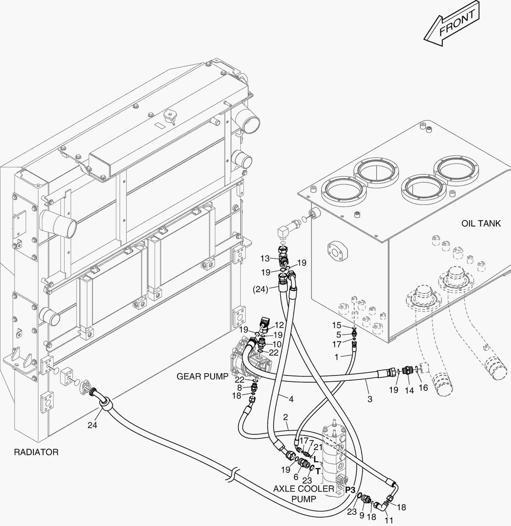 1421 OIL COOLER PIPING - AXLE(2)