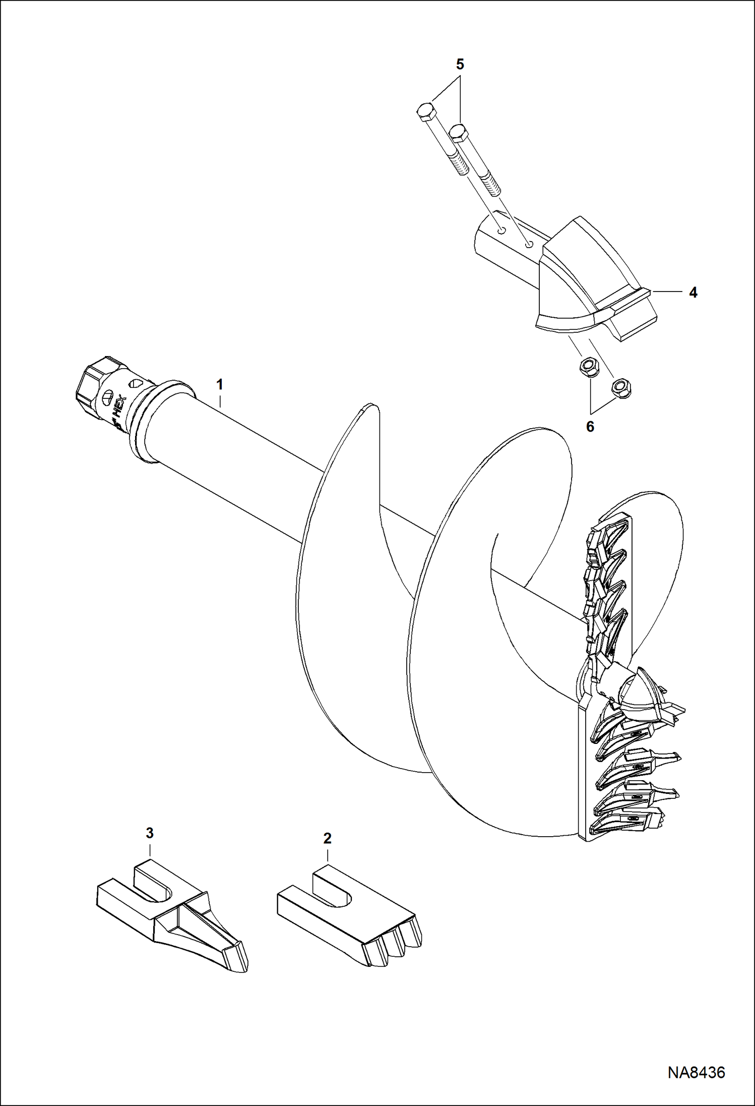 БУР ГИДРАВЛИЧЕСКИЙ (30-- ОСОБО ПРОЧНЫЕ РЕЖУЩИЕ ПЛАСТИНЫ ШНЕКОВОГО БУРА) (35PH AZLA) (50PH B2KY)