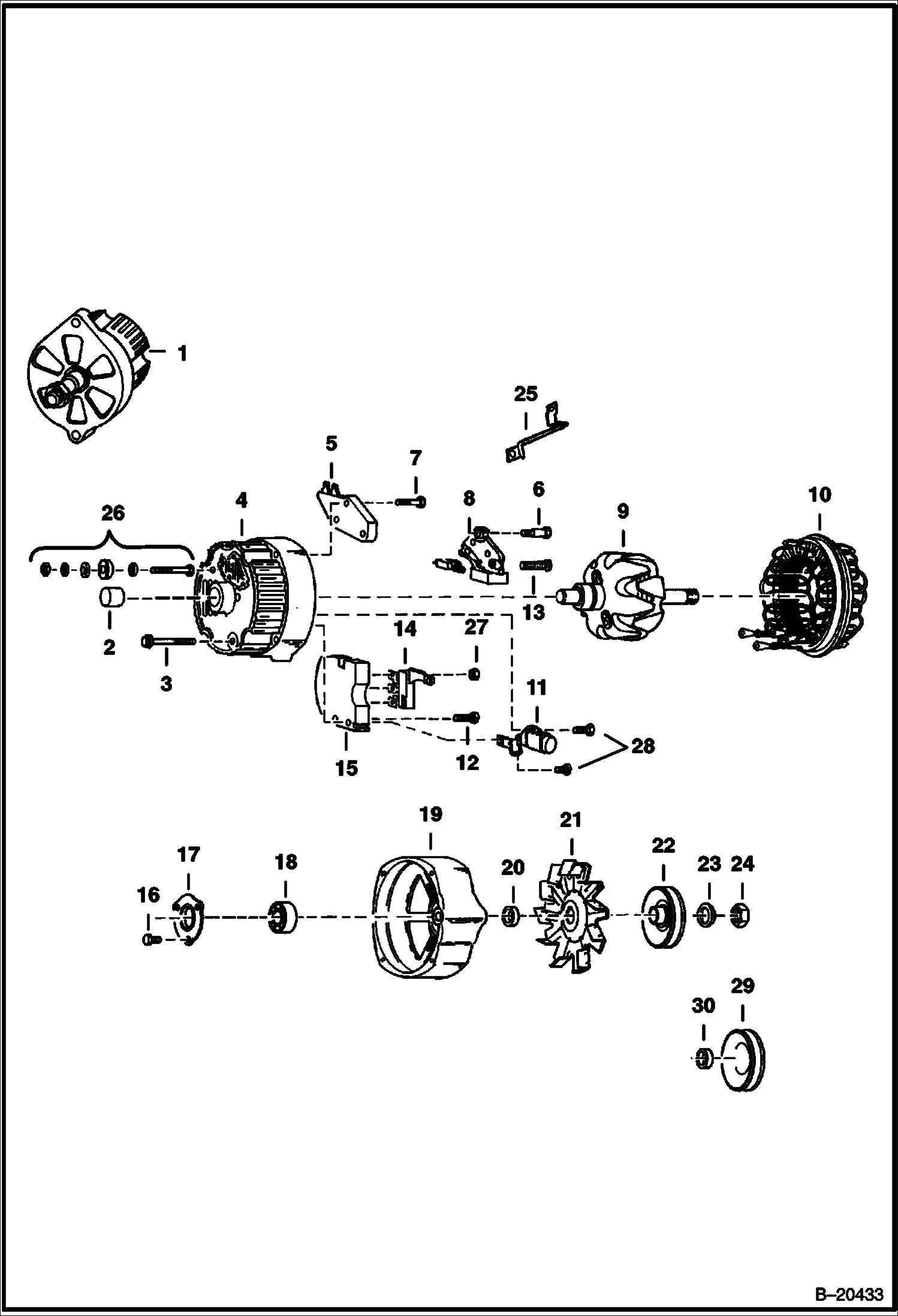 ГЕНЕРАТОР ПЕРЕМЕННОГО ТОКА (ОТКРЫТЫЙ - DELCO 1103133)