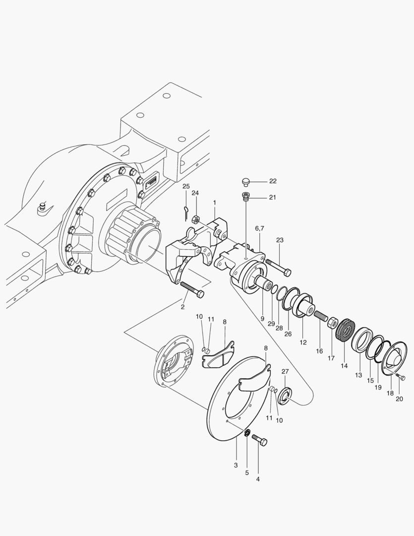 3420 PARKING BRAKE DISC & SUPPORT-OPT.