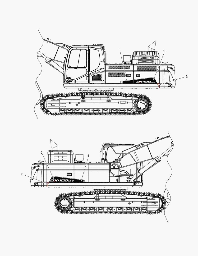Схема 5380 DECAL - MACHINE NAME(DX400LC-5)