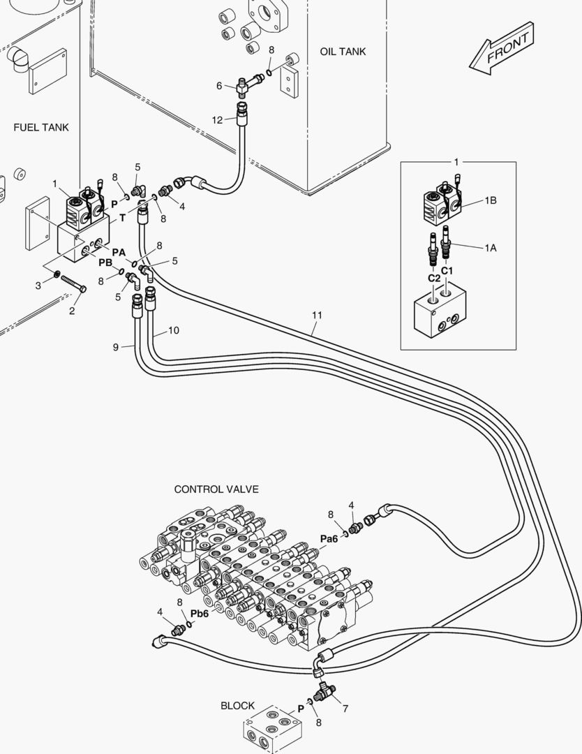 ТРУБОПРОВОД СЕРВОУПРАВЛЕНИЯ(8) - 2 ПУТИ