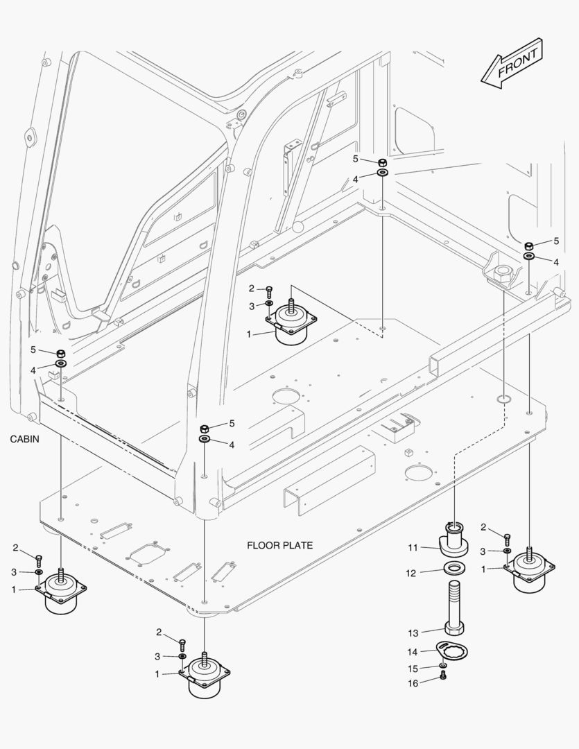 УСТАНОВКА КАБИНЫ - СИСТЕМА ЗАЩИТЫ ПРИ ОПРОКИДЫВАНИИ