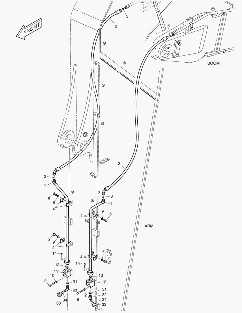 ГИДРОСИСТЕМА РУКОЯТИ - ВРАЩАЮЩИЙСЯ (РУКОЯТЬ 3.95 м)