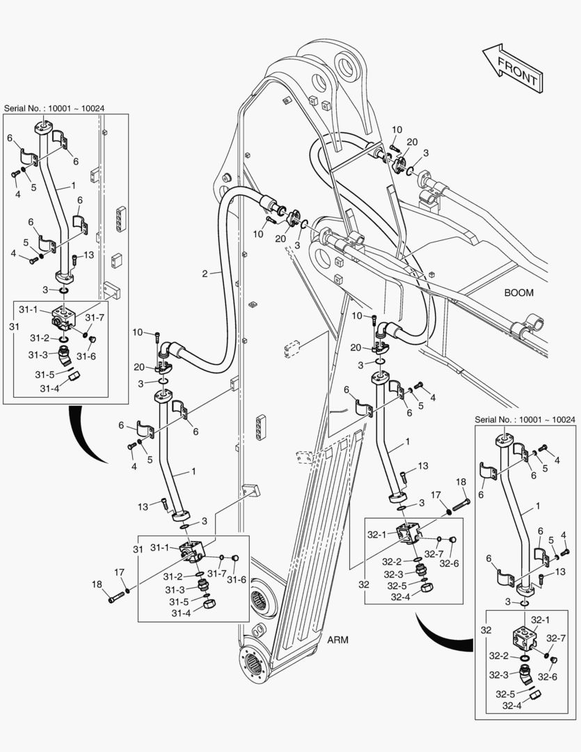 6230 ARM PIPING - ONE & TWO WAY(ARM 3.25m)