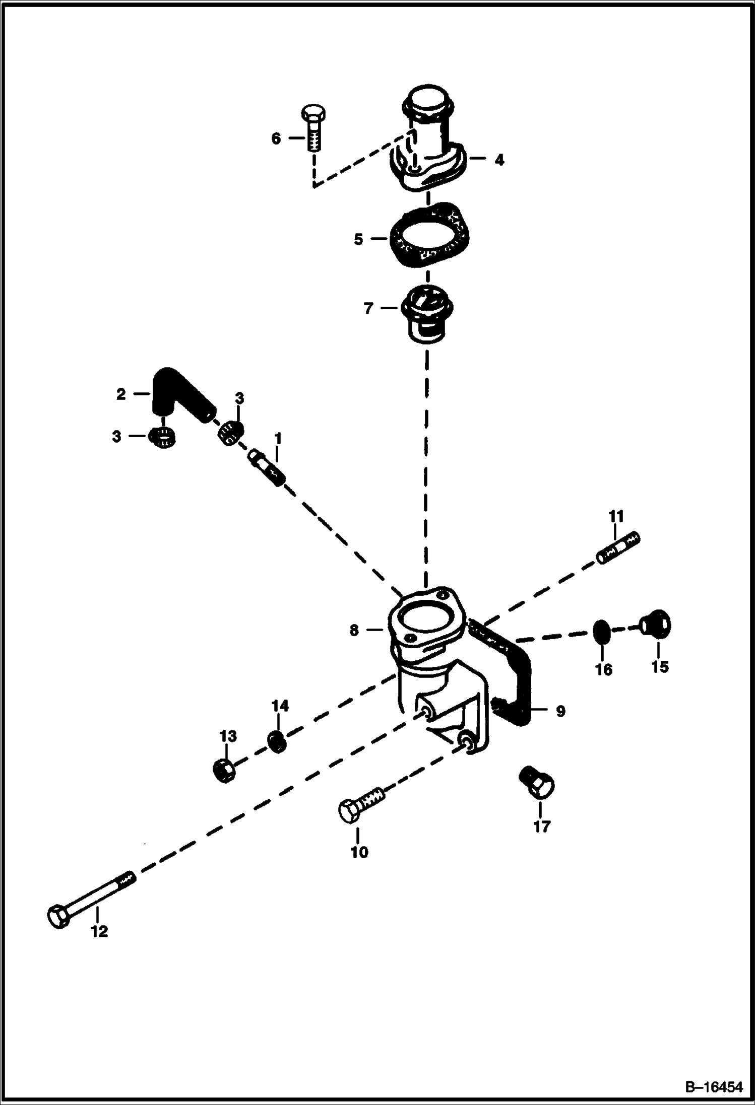 ВОДЯНОЙ ФЛАНЕЦ И ТЕРМОСТАТ (KUBOTA - V2003T)
