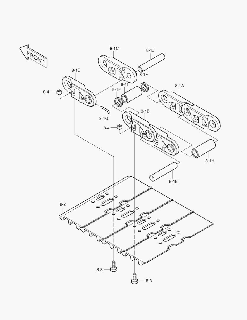 2160 TRACK SHOE ASS`Y-500G [1001~1050]