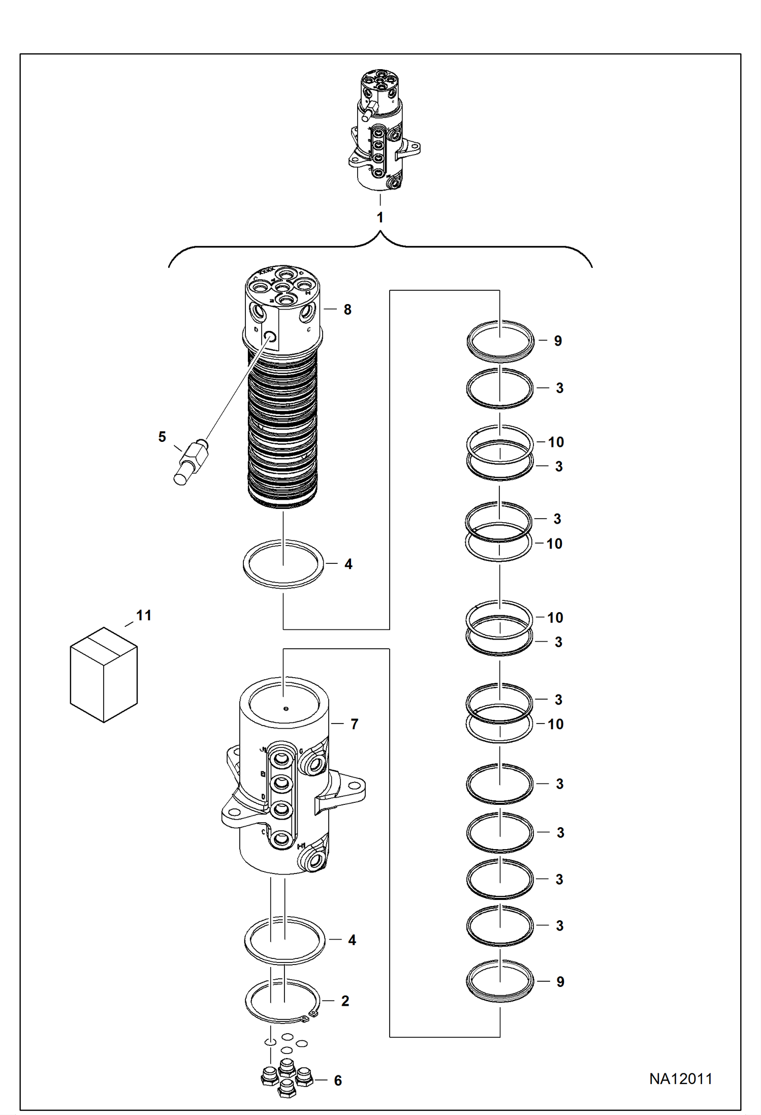 ПОВОРОТНЫЙ МЕХАНИЗМ В СБОРЕ (СЕРИЙНЫЙ НОМЕР A4BP11771 И ВЫШЕ)
