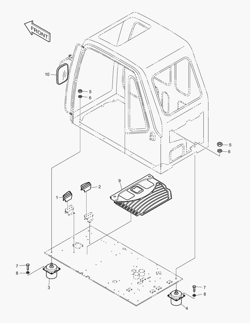 КРЕПЛЕНИЕ КАБИНЫ В СБОРЕ
