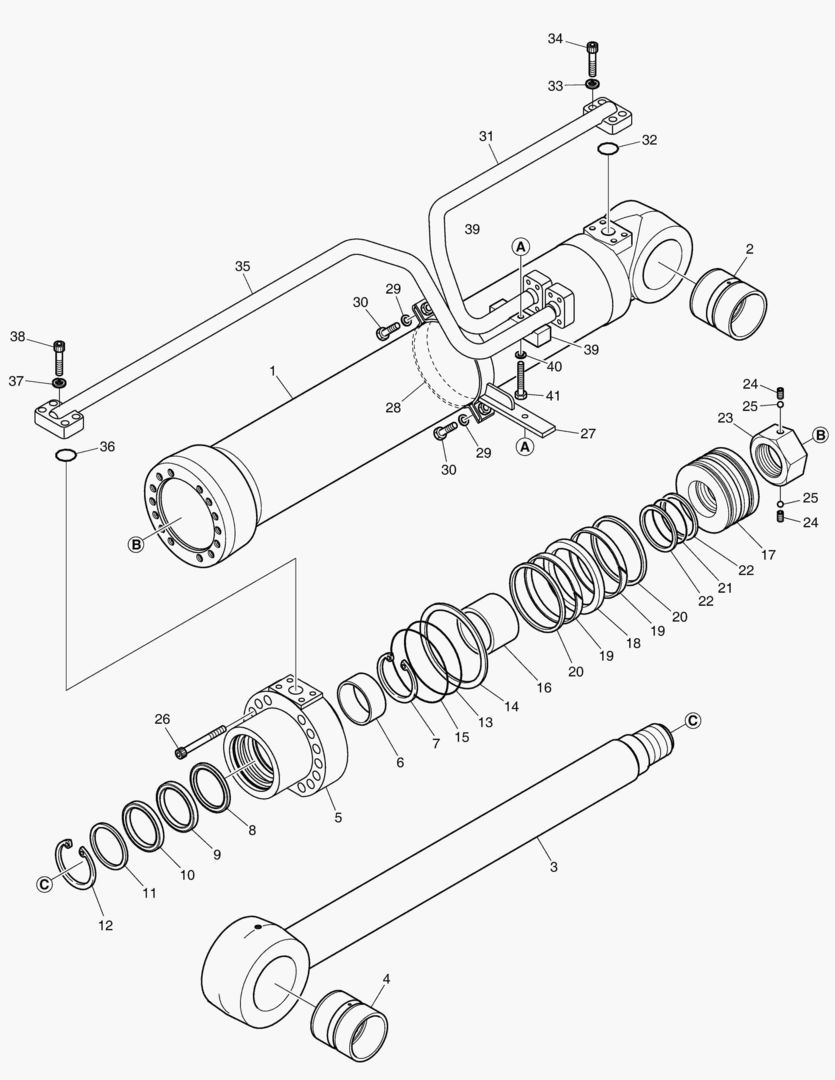 Схема ЦИЛИНДР ПОДЪЕМА - ПРАВОСТОРОННИЙ