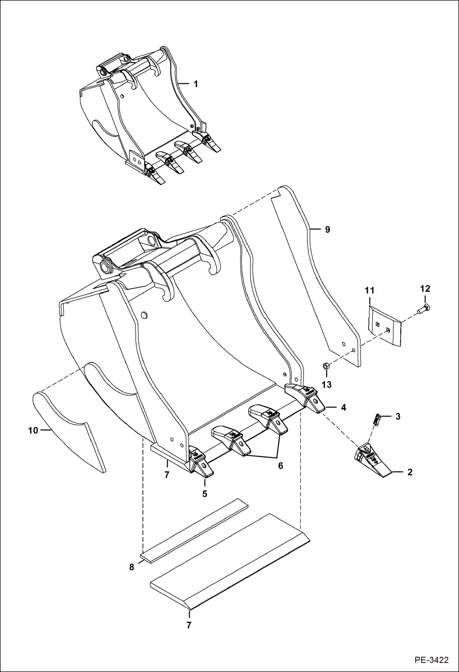 КОВШ (СМЕННЫЙ) (24-- ПРЕДНАЗНАЧЕННЫЙ ДЛЯ ТЯЖЕЛЫХ УСЛОВИЙ ЭКСПЛУАТАЦИИ) (337)
