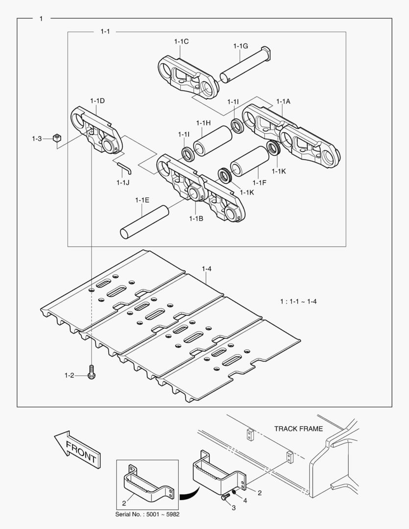 6290 TRACK SHOE ASS`Y - 850G [5001~6183]