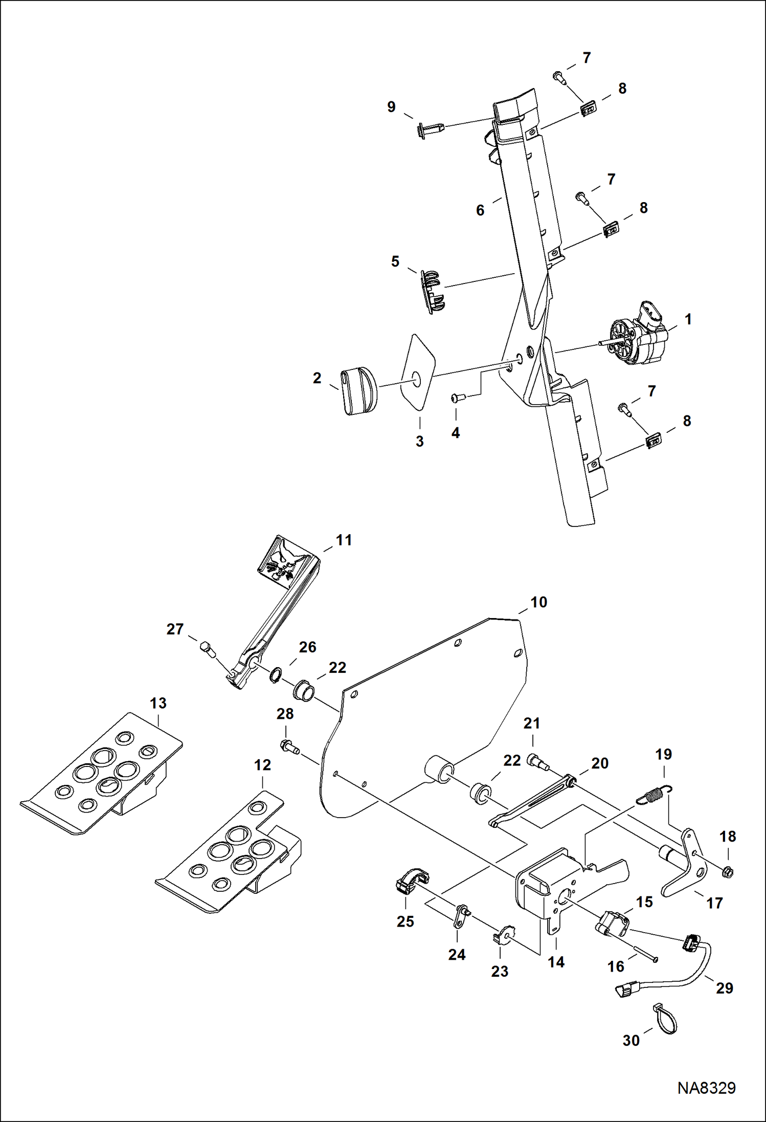 УСТРОЙСТВО РЕГУЛИРОВАНИЯ ОБОРОТОВ ДВИГАТЕЛЯ (С ПЕДАЛЬЮ ДРОССЕЛЬНОЙ ЗАСЛОНКИ) (СЕРИЙНЫЙ НОМЕР ALNW11001 - ALNW)