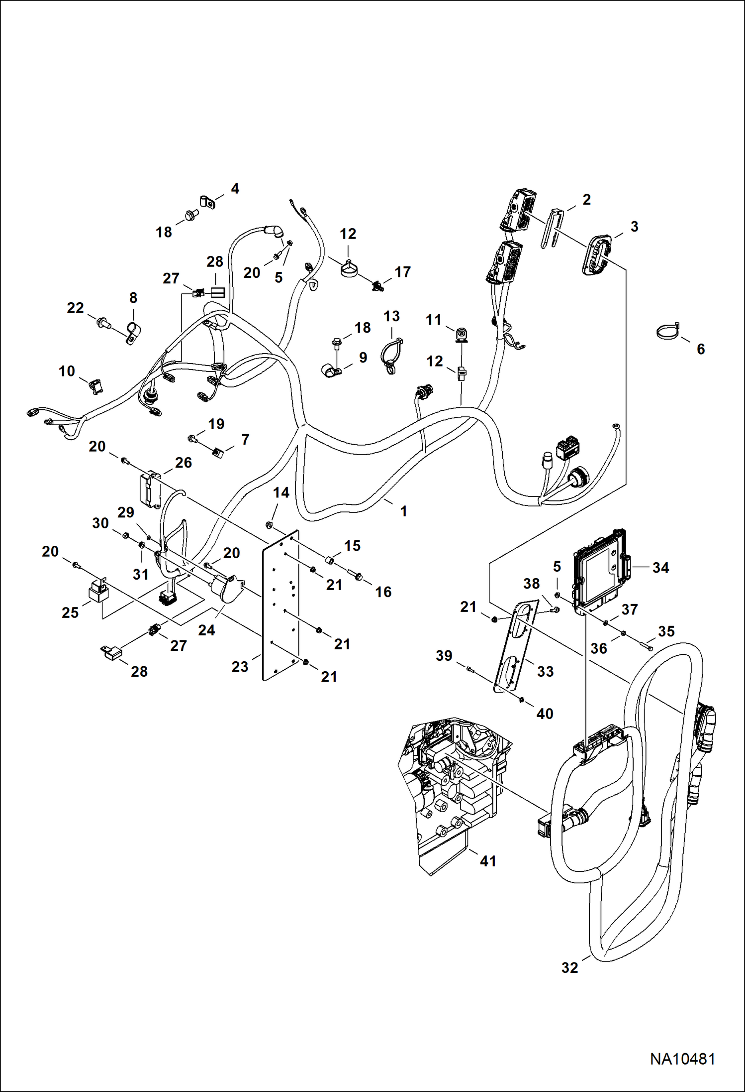 ЭЛЕКТРОСХЕМА ДВИГАТЕЛЯ (ГЛАВНЫЙ ЖГУТ ПРОВОДОВ)