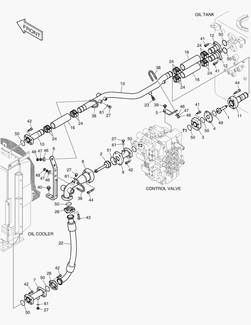 Схема ТУБОПРОВОД МАСЛЯНОГО РАДИАТОРА(2)