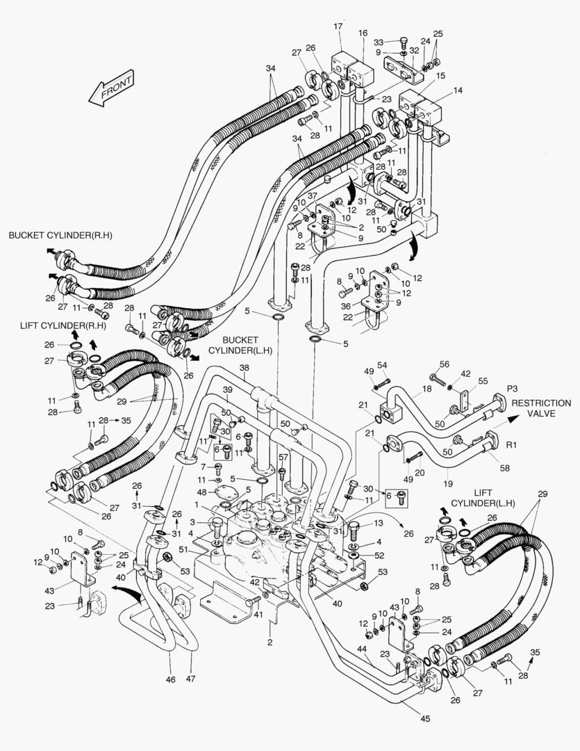 1190 CONTROL VALVE PIPING-3 SPOOL OPT. [1~280]