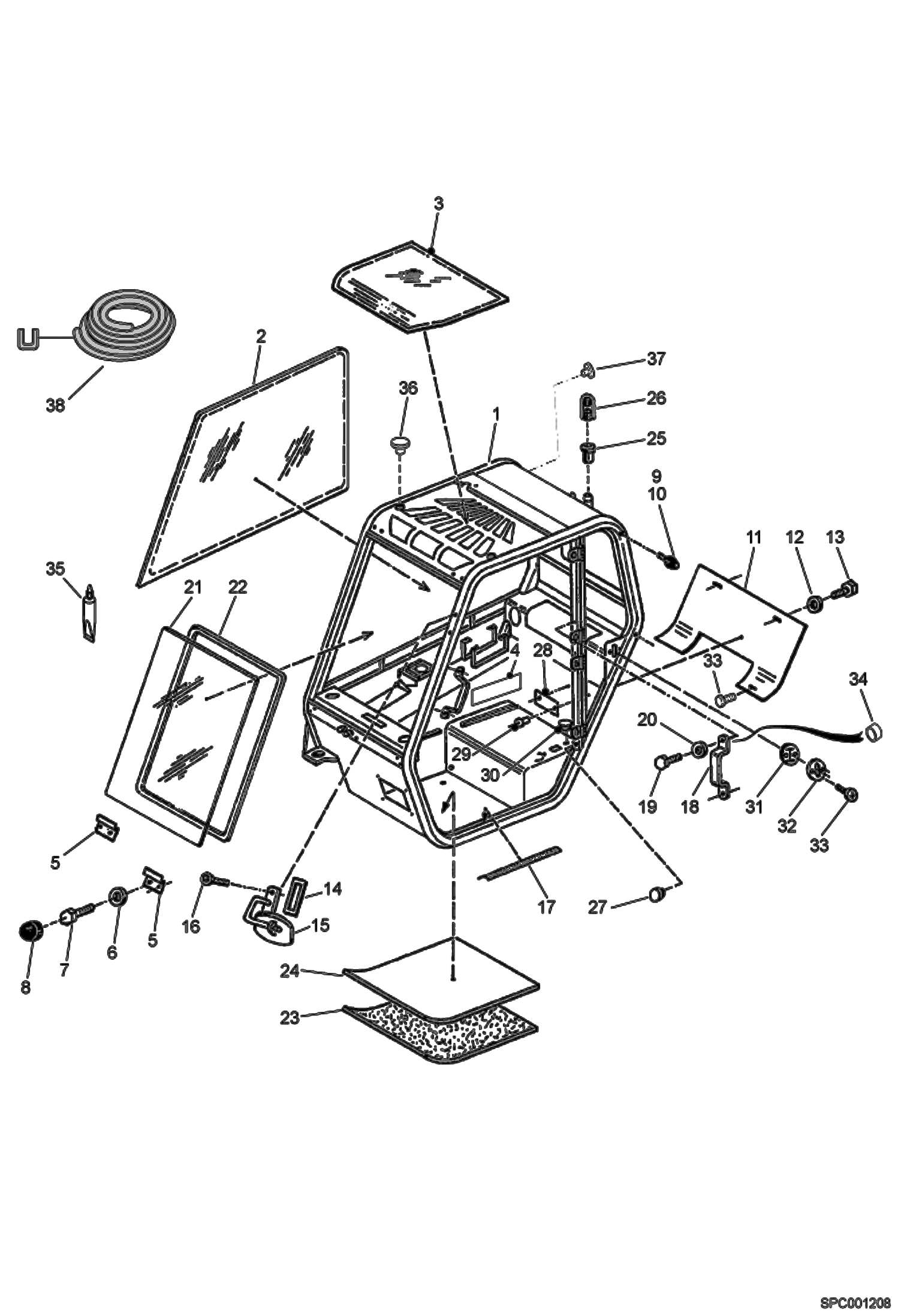 КАБИНА ВОДИТЕЛЯ (СЕРИЙНЫЙ НОМЕР A8HL11001 - A8HL12999, A8HP11001 - A8HP12999)