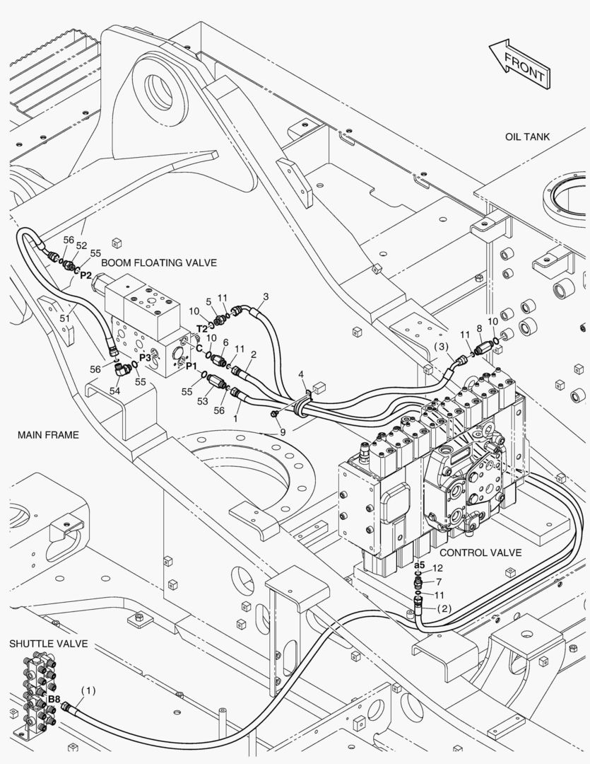 ТРУБОПРОВОД СЕРВОУПРАВЛЕНИЯ - СТРЕЛА ПЛАВАЮЩЕГО ТИПА