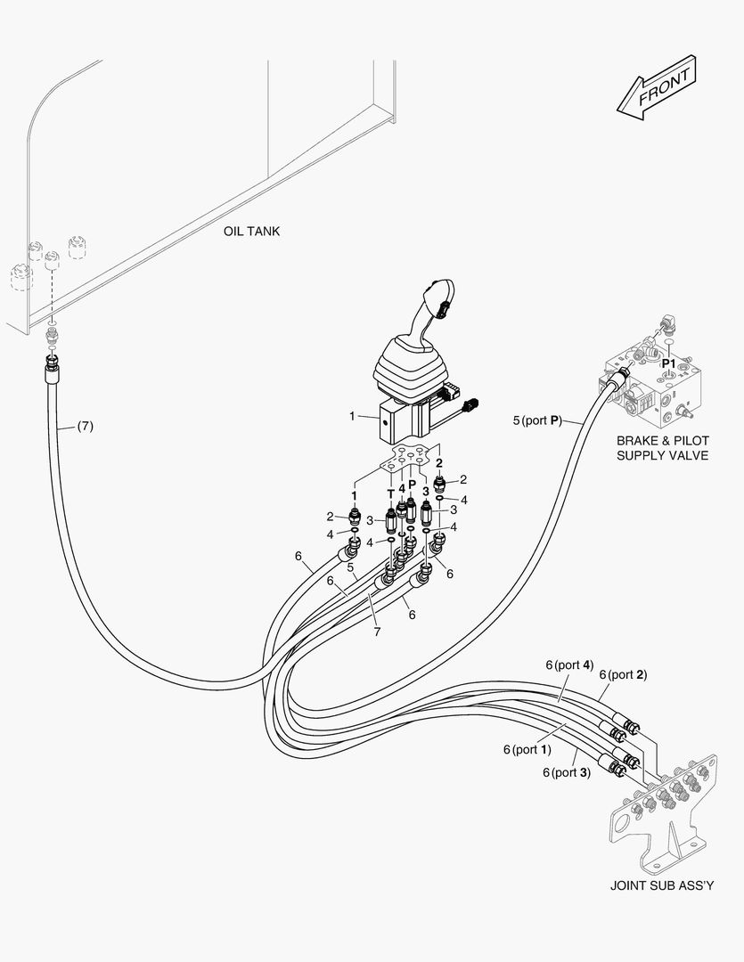 6090 PILOT PIPING - JOYSTICK(THUMB WHEEL)