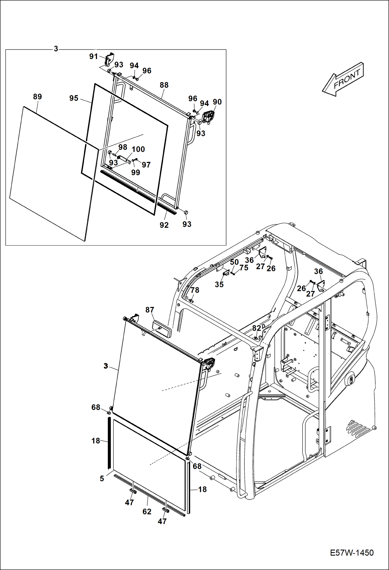 КАБИНА ВОДИТЕЛЯ (ЛОБОВОЕ СТЕКЛО)