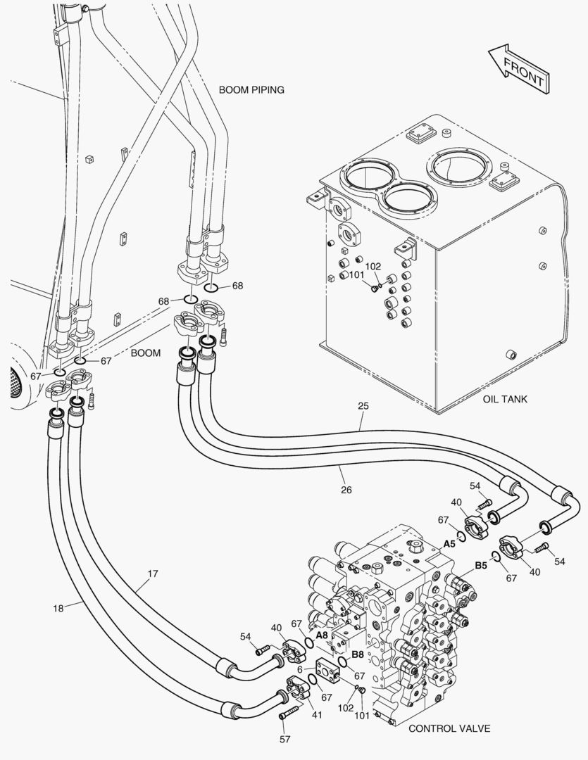 1320 MAIN PIPING(3) - ARM & BUCKET