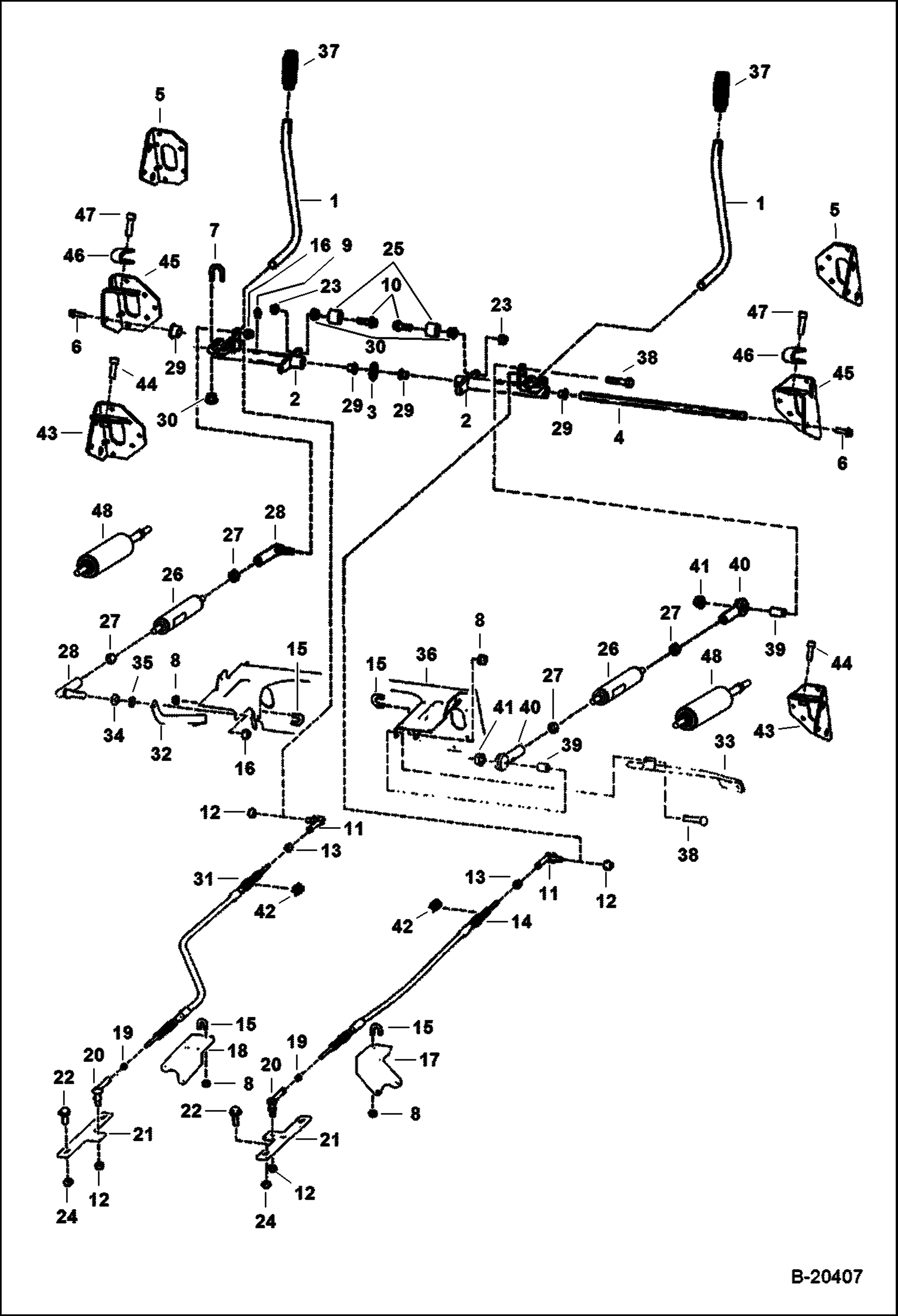 Схема ОРГАНЫ РУЧНОГО УПРАВЛЕНИЯ