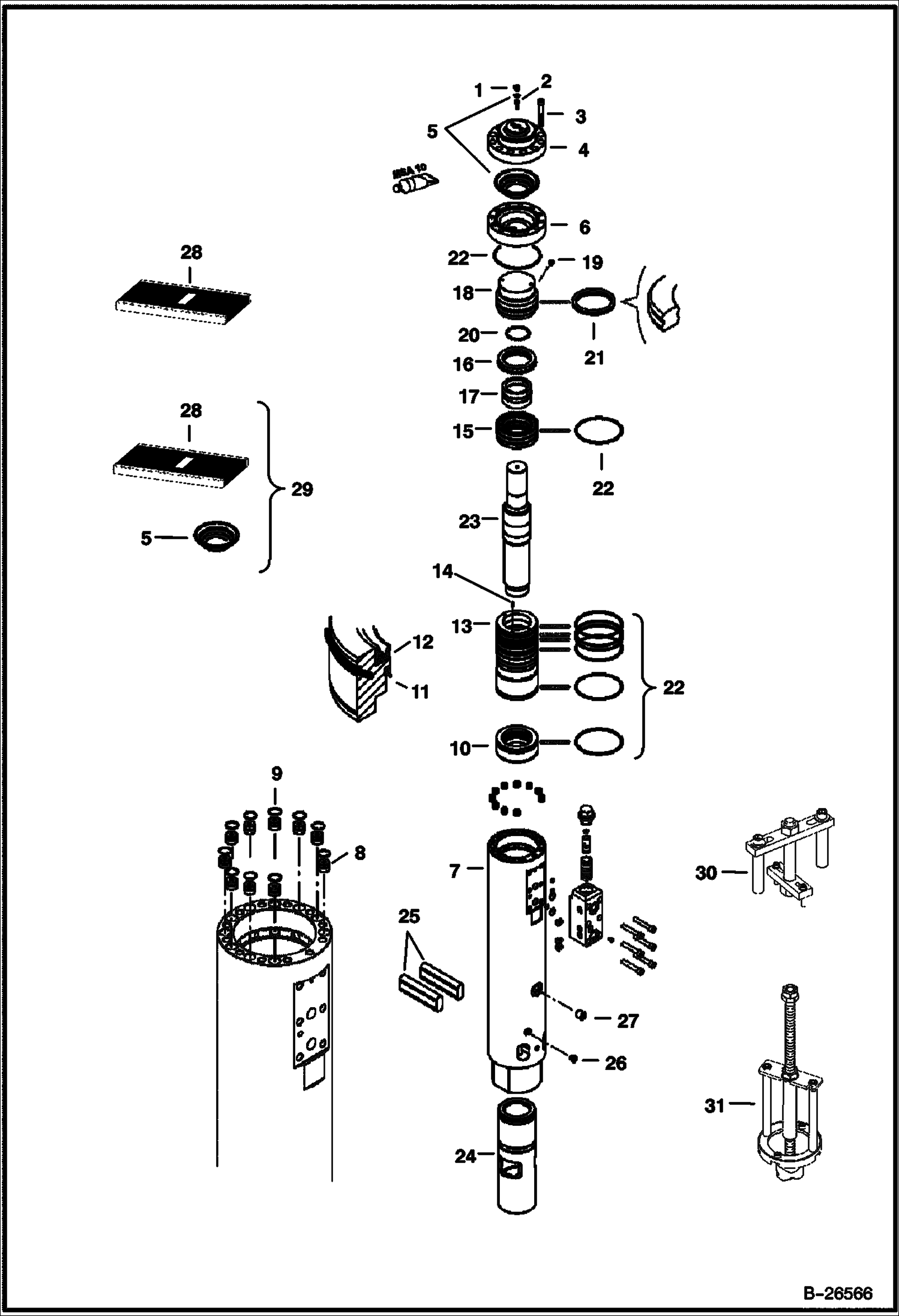 ГИДРОМОЛОТ (ВНУТРЕННИЕ ДЕТАЛИ) (HB2380) (ИСПОЛЬЗУЕТСЯ НА 442)