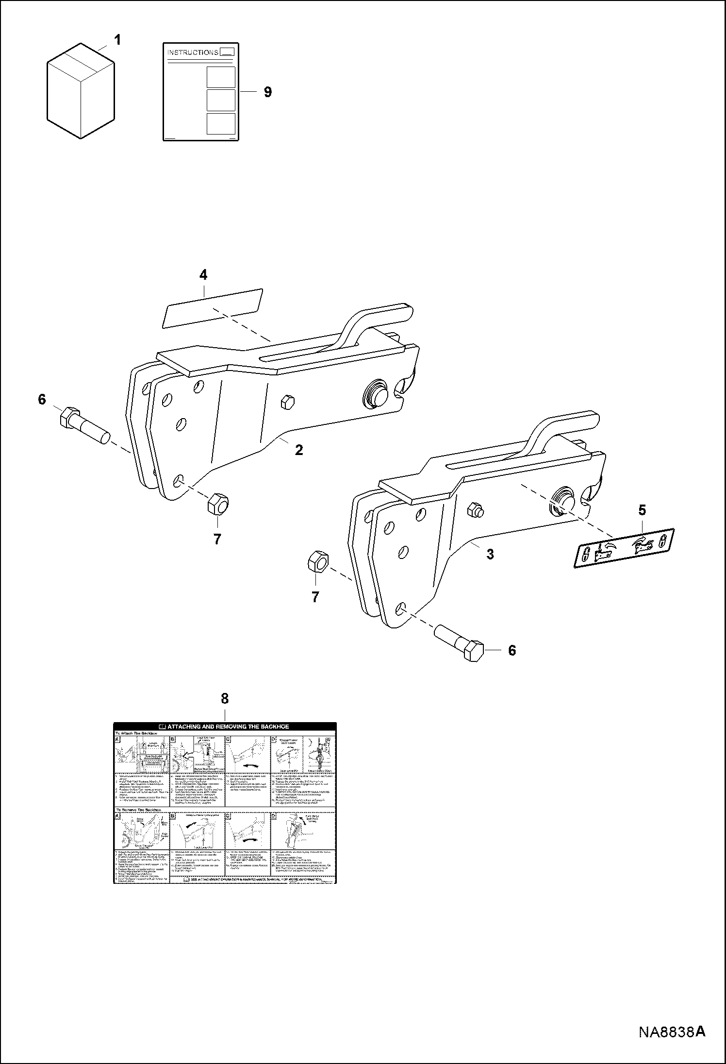 ЭКСКАВАТОР-ПОГРУЗЧИК (КОМПЛЕКТ ЗАЩЕЛОК) (7BH B3BG)