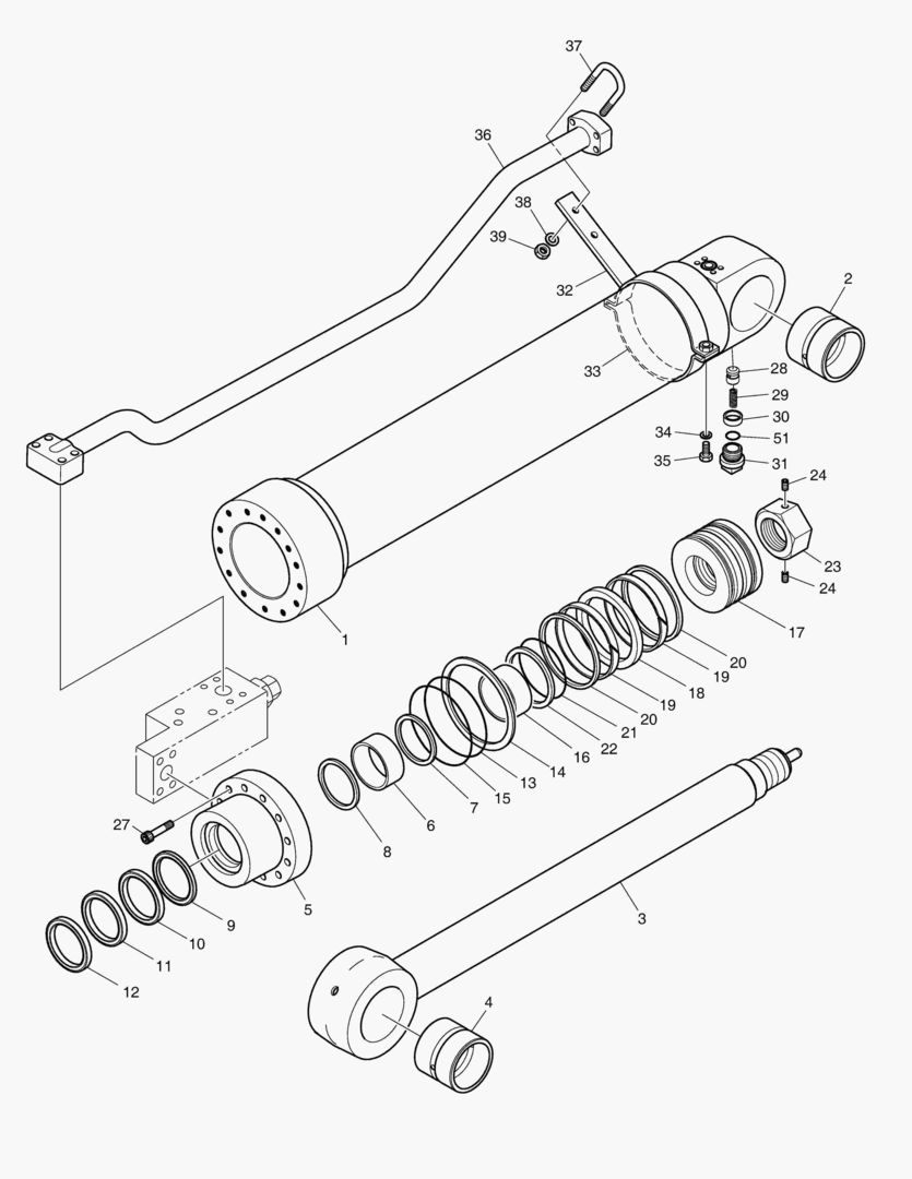 4360 ARM CYLINDER - LOCK VALVE [1001~1005]