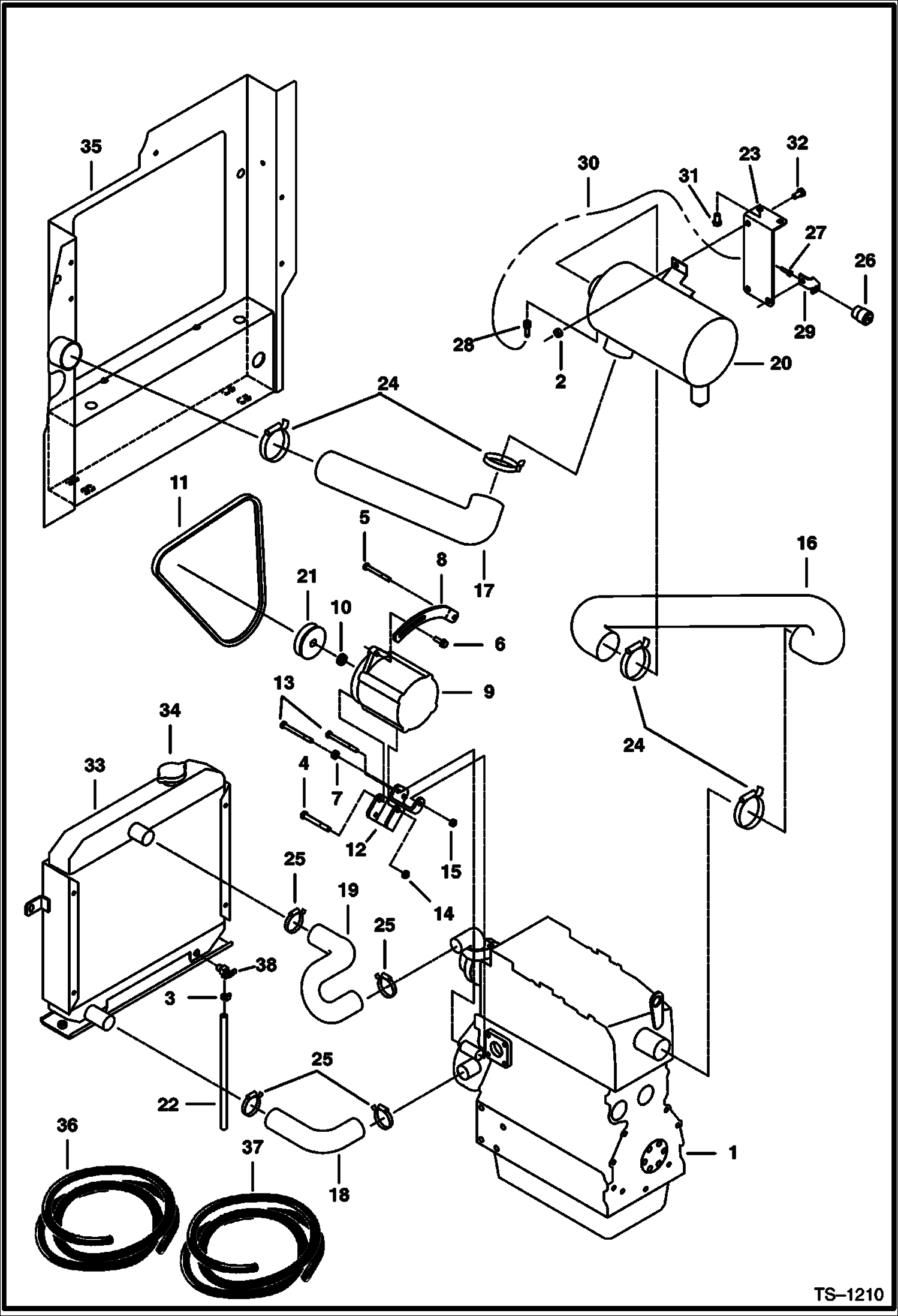 ГЕНЕРАТОР ПЕРЕМЕННОГО ТОКА, ВОЗДУХООЧИСТИТЕЛЬ И ШЛАНГИ РАДИАТОРА (СЕРИЙНЫЙ НОМЕР 512911001 - 512911999)