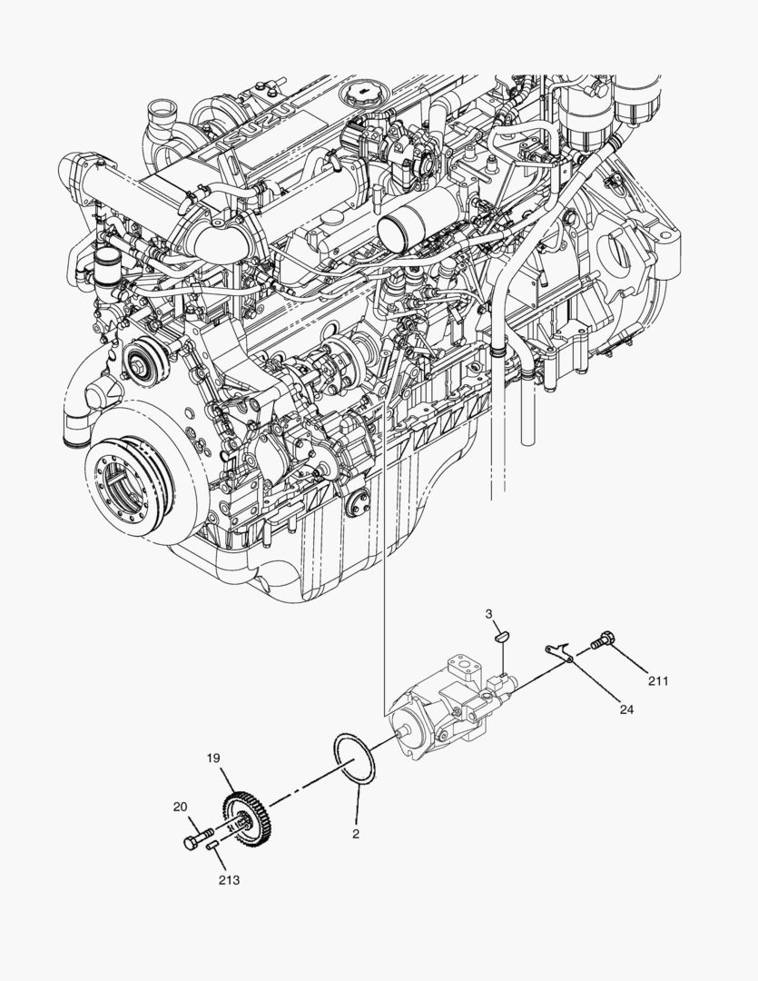 038 FAN DRIVE PUMP MOUNTING
