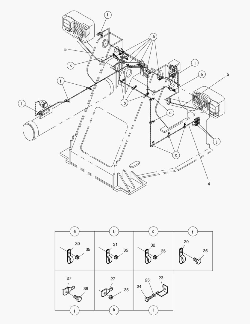 ЭЛЕКТРОПРОВОДКА(3)-ПЕРЕДНЯЯ РАМА (TIER-II)