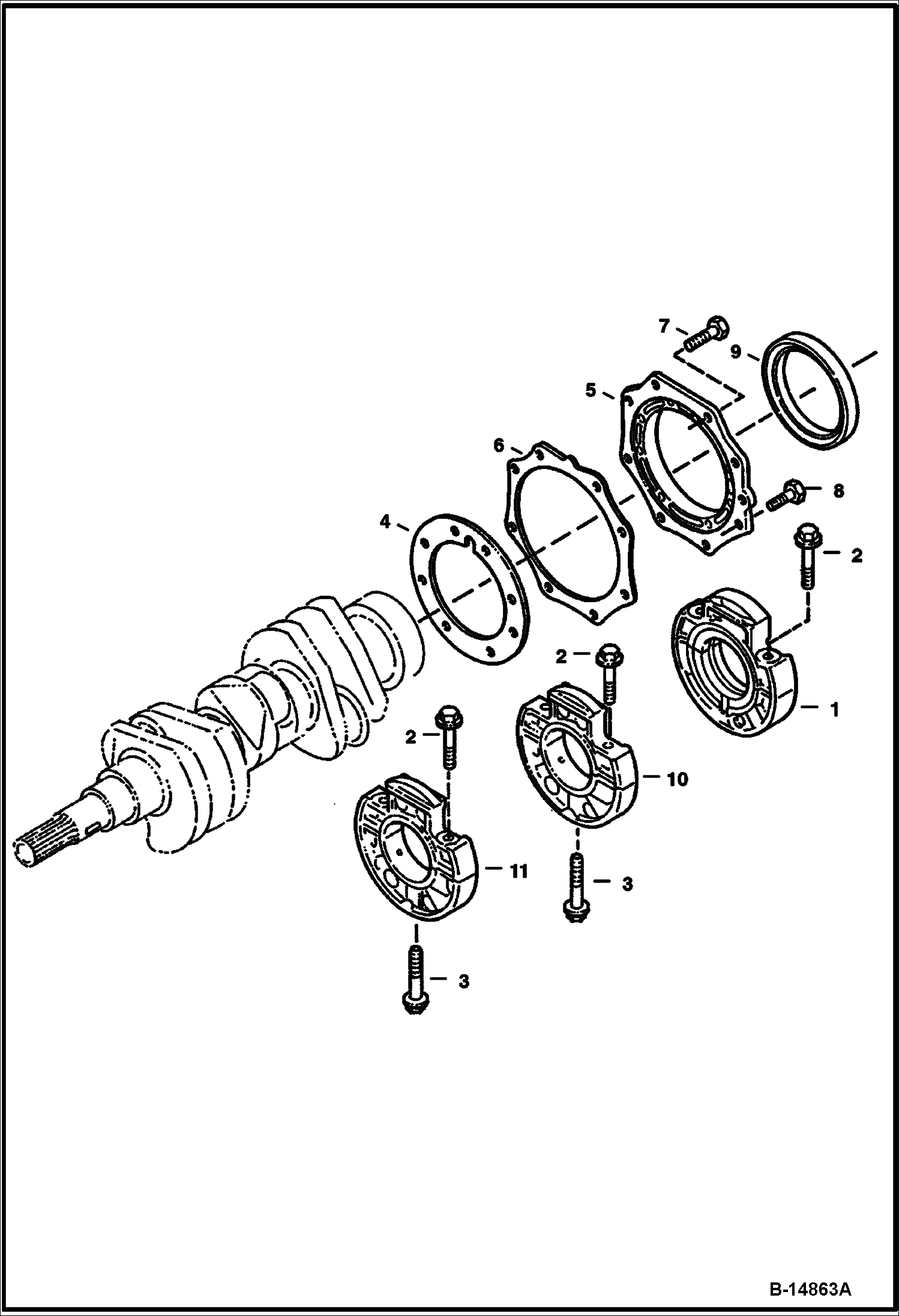 Схема ОСНОВНОЙ КОРПУС ПОДШИПНИКА (KUBOTA D722-E2B-BC-1)