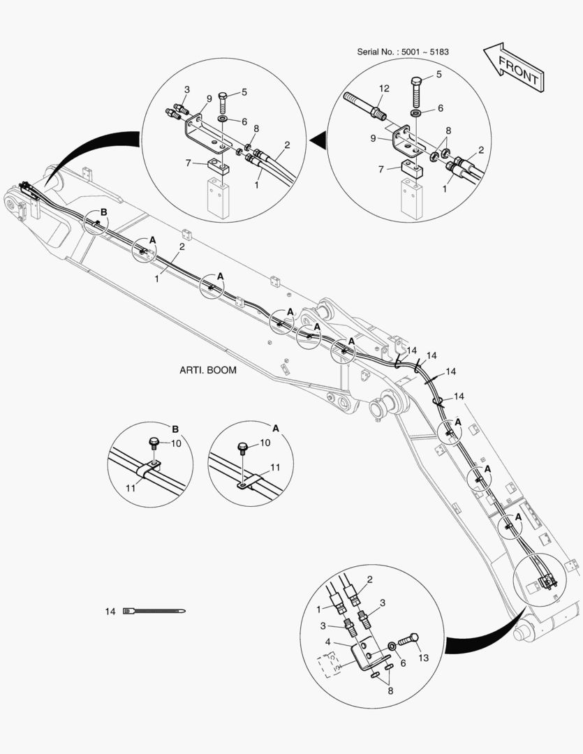 6980 ARTI. BOOM PIPING - QUICK CLAMP