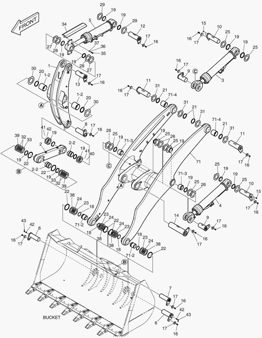 РУКОЯТЬ ПОГРУЗЧИКА - ДЛИННАЯ СТРЕЛА