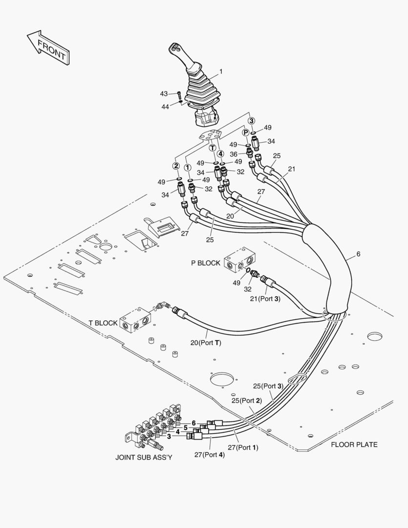 1420 PILOT PIPING(9) - JOYSTICK(R.H)