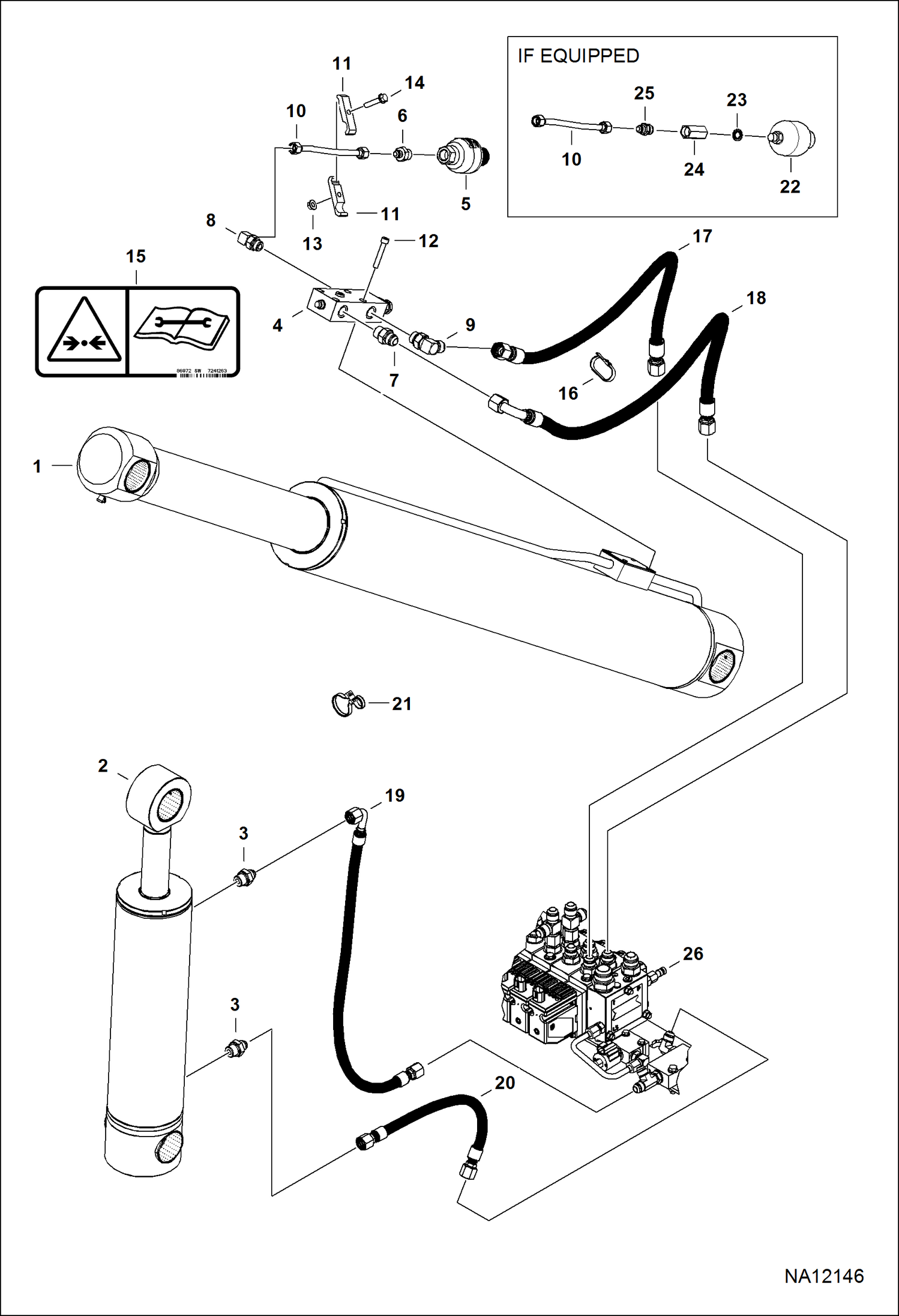 СХЕМА ГИДРАВЛИЧЕСКОЙ СИСТЕМЫ (ПОДЪЕМНОЕ УСТРОЙСТВО И АВТОМАТИЧЕСКОЕ ВЫРАВНИВАНИЕ ЦИЛИНДРА)