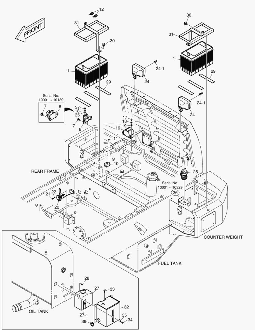 1580 ELECTRIC PARTS - BATTERY & REAR LAMP