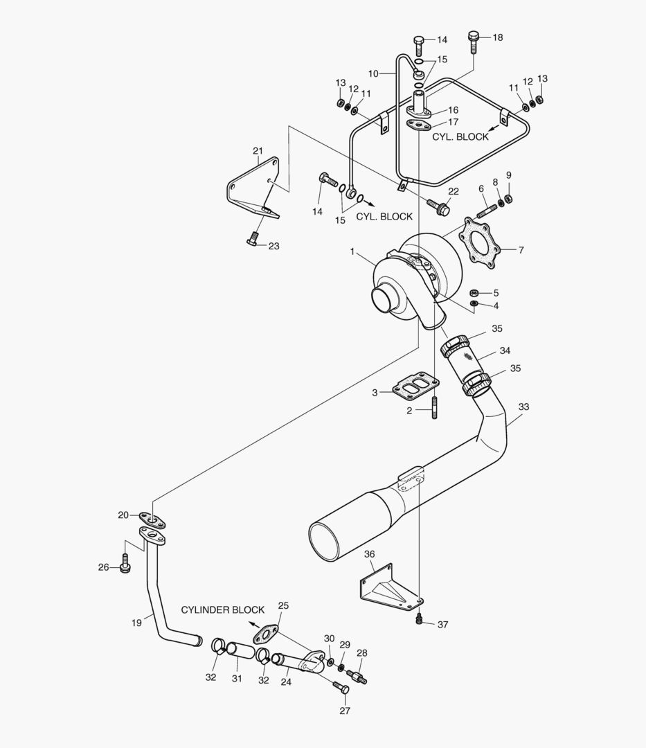 030 TURBO CHARGER & OIL PIPE