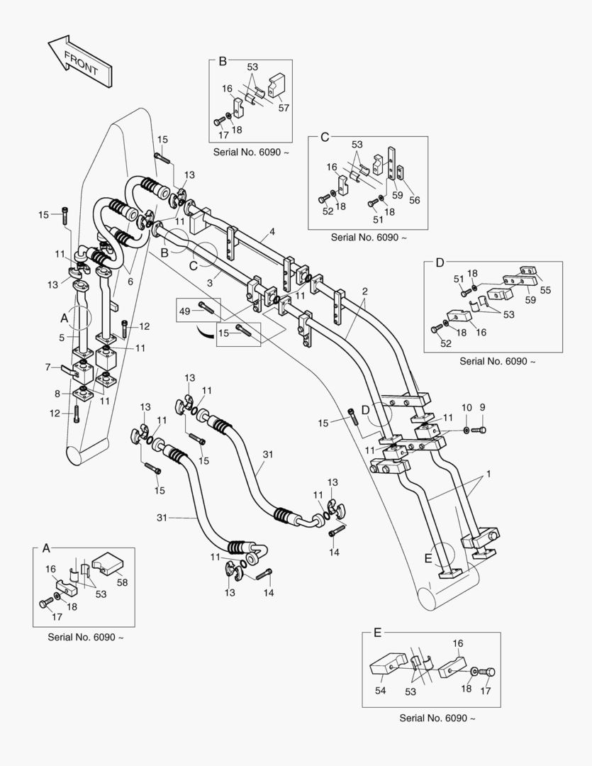 5443 FRONT PIPING FOR BREAKER [6090~]