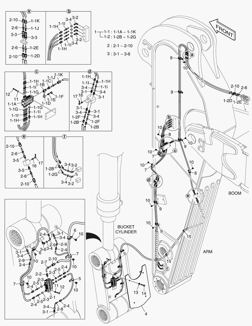 6430 LUBRICATION PIPING - ARM 2.9m(WITH AGS)