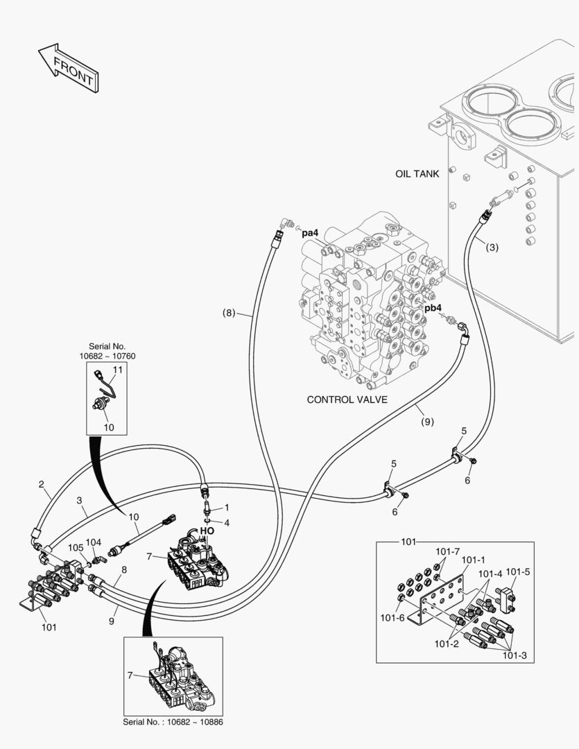 ТРУБОПРОВОД СЕРВОУПРАВЛЕНИЯ - 2 НАСОСА(ОДИН ПУТЬ)