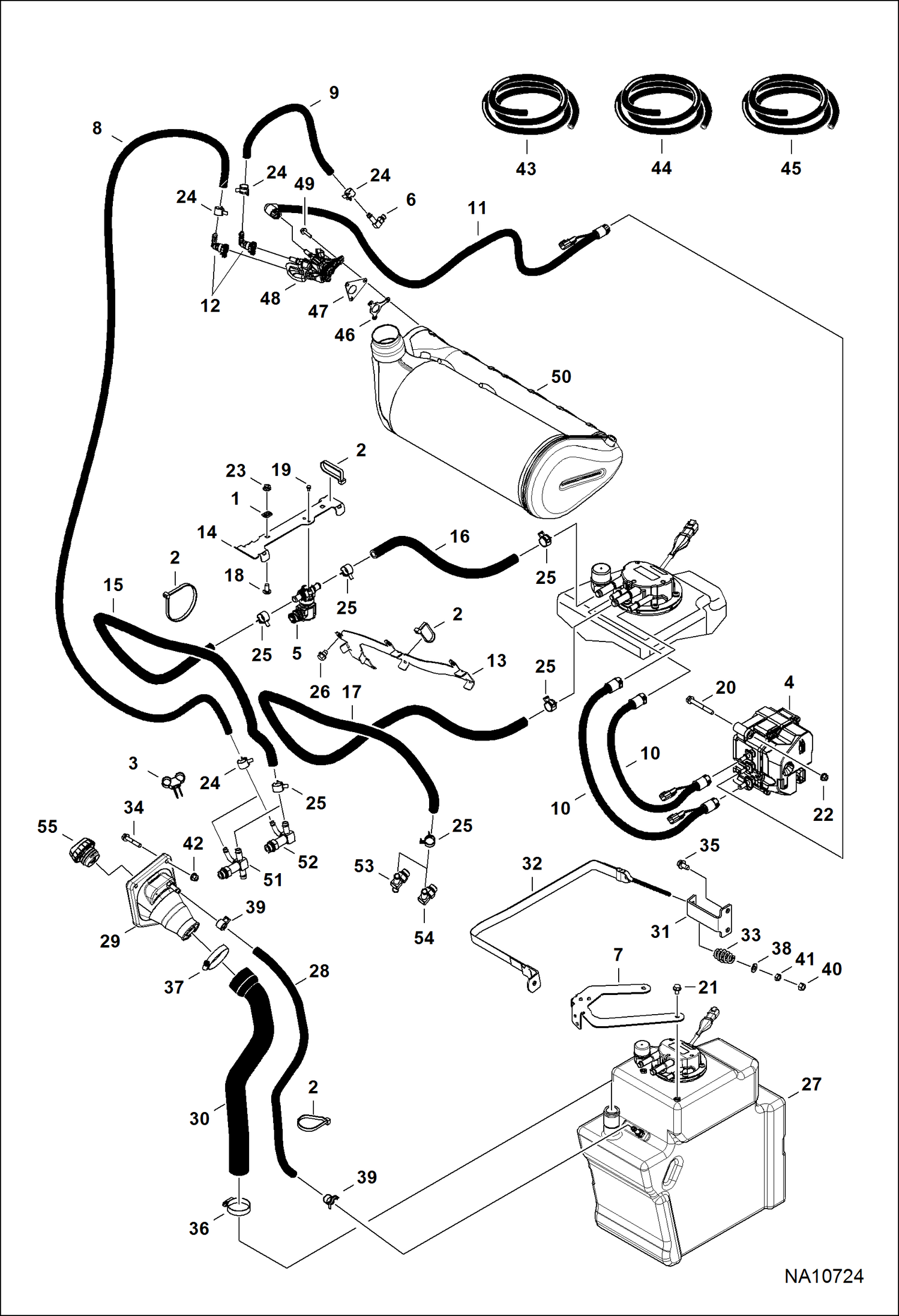 ДВИГАТЕЛЬ И КРЕПЕЖНЫЕ ДЕТАЛИ (CИСТЕМА SCR) (ПРОКЛАДКА ТРУБ)