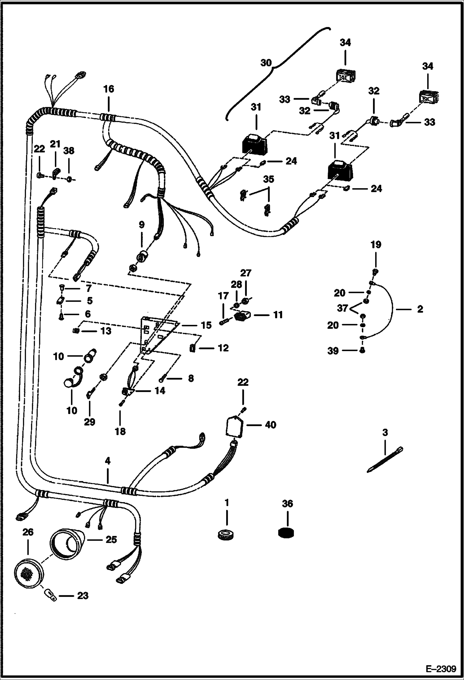 Схема ЕВРОПЕЙСКОЕ ДОПОЛНИТЕЛЬНОЕ ОБОРУДОВАНИЕ (ЭЛЕКТРООБОРУДОВАНИЕ КАБИНЫ)